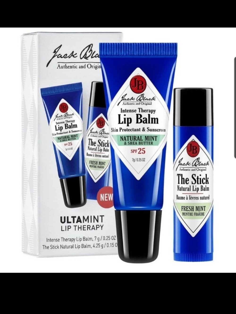 Jack Black Ultamint Lip Therapy Lip Balm Set Ulta Beauty Set of 2 Lip Balm NEW